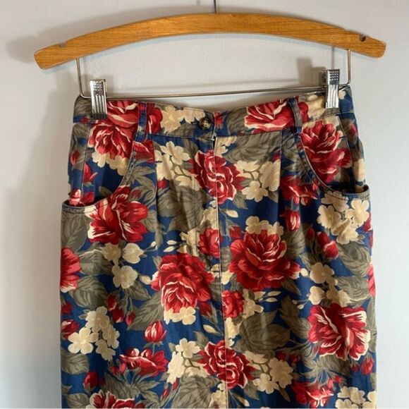 VTG Talbots Floral Pencil Skirt Midi Length Hight Waisted - Picture 5 of 10